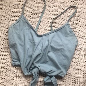 Size small cloud blue ribbed tie top